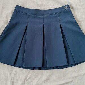 Lands' End Navy Pleated Uniform Skirt
